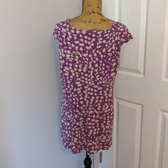 Daisy Fuentes purple and white blouse - Picture 3 of 4